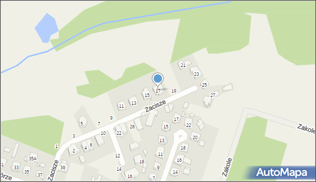 Czerwonak, Zacisze, 17, mapa Czerwonak