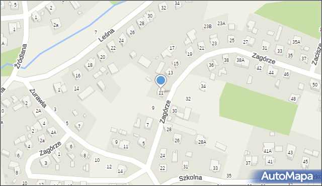 Czerwonak, Zagórze, 11, mapa Czerwonak