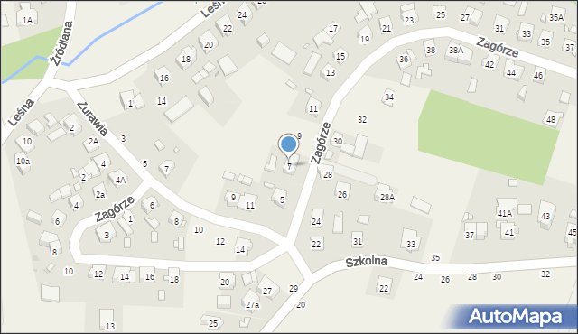 Czerwonak, Zagórze, 7, mapa Czerwonak