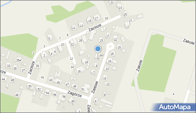 Czerwonak, Zalesie, 11, mapa Czerwonak