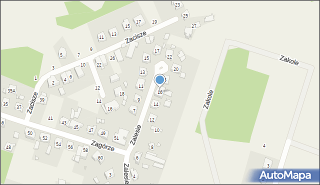 Czerwonak, Zalesie, 16, mapa Czerwonak