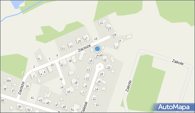 Czerwonak, Zalesie, 17, mapa Czerwonak