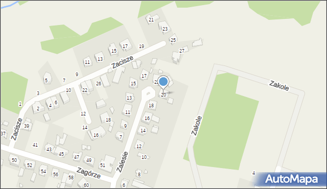 Czerwonak, Zalesie, 20, mapa Czerwonak