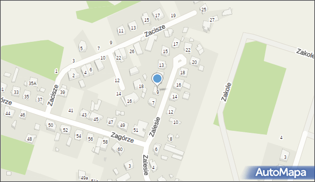 Czerwonak, Zalesie, 9, mapa Czerwonak