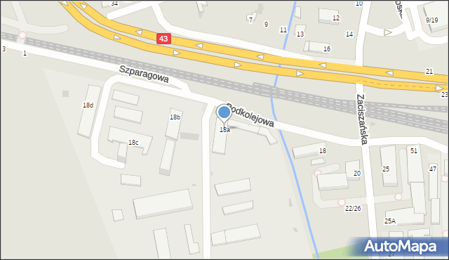 Częstochowa, Zaciszańska, 18a, mapa Częstochowy