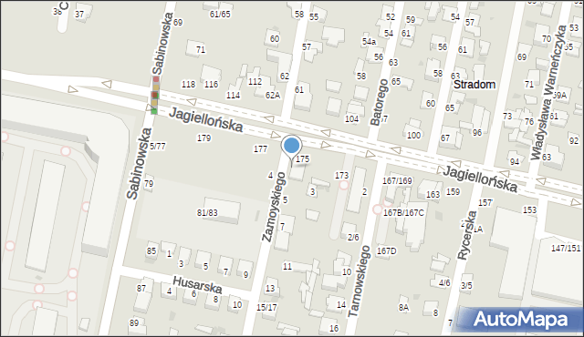 Częstochowa, Zamoyskiego Jana, hetm., 1, mapa Częstochowy