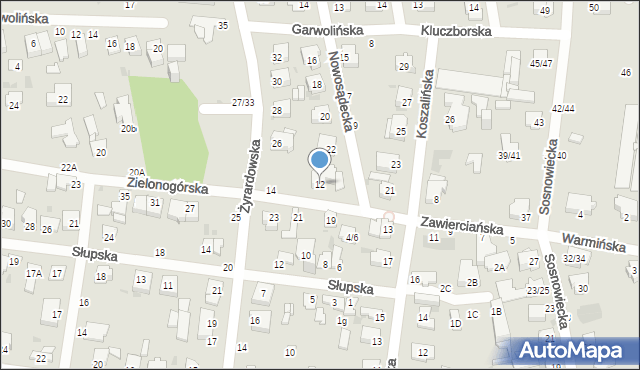 Częstochowa, Zawierciańska, 12, mapa Częstochowy