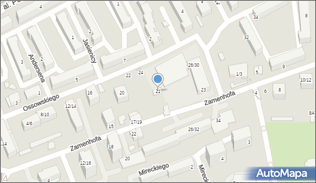 Częstochowa, Zamenhofa Ludwika, dr., 21, mapa Częstochowy