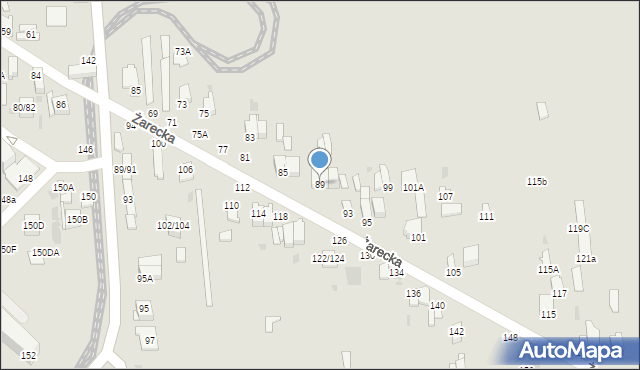 Częstochowa, Żarecka, 89, mapa Częstochowy