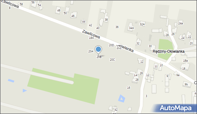 Częstochowa, Zawilcowa, 20B, mapa Częstochowy