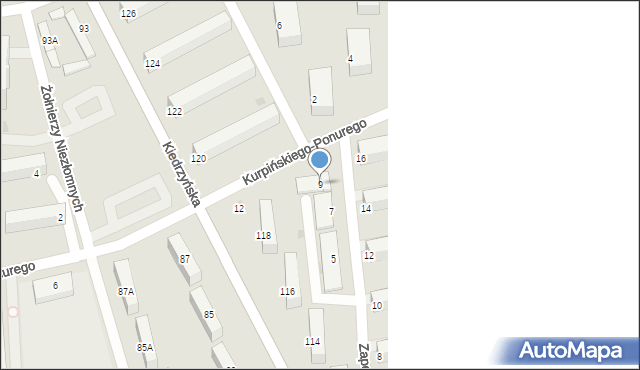 Częstochowa, Zapolskiej Gabrieli, 9, mapa Częstochowy