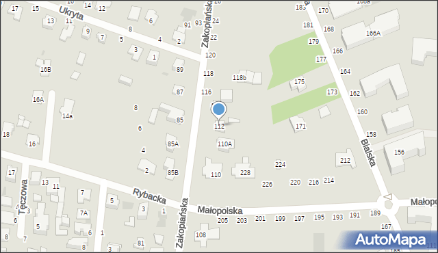 Częstochowa, Zakopiańska, 112, mapa Częstochowy