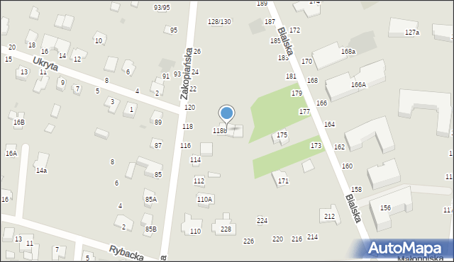 Częstochowa, Zakopiańska, 118c, mapa Częstochowy