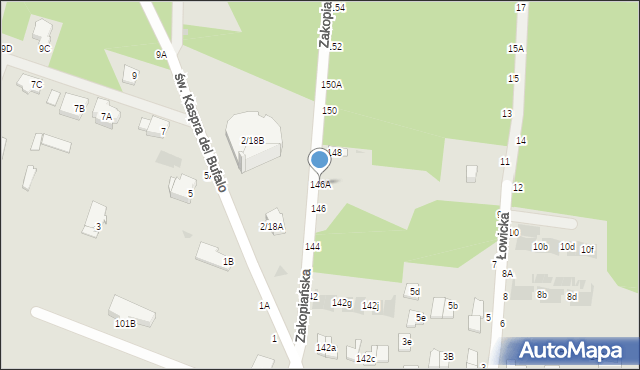 Częstochowa, Zakopiańska, 146A, mapa Częstochowy