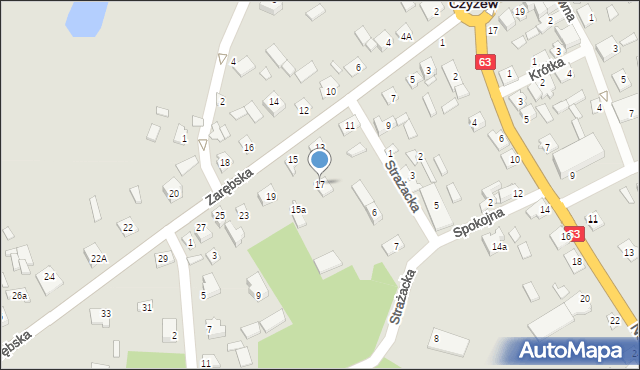 Czyżew, Zarębska, 17, mapa Czyżew