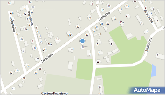 Czyżew, Zarębska, 31, mapa Czyżew