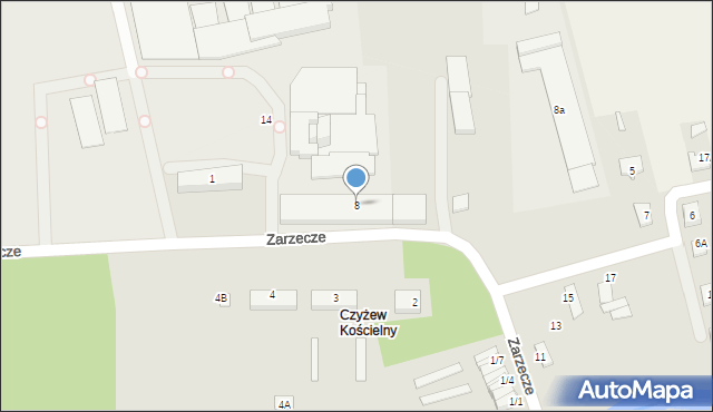 Czyżew, Zarzecze, 8, mapa Czyżew