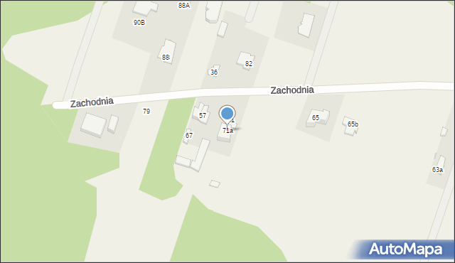 Dąbrowa, Zachodnia, 71a, mapa Dąbrowa