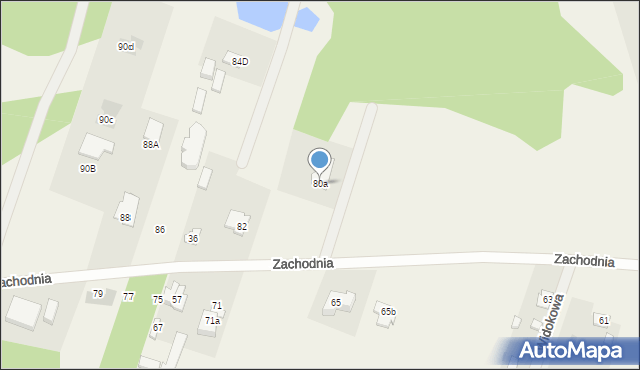 Dąbrowa, Zachodnia, 80a, mapa Dąbrowa
