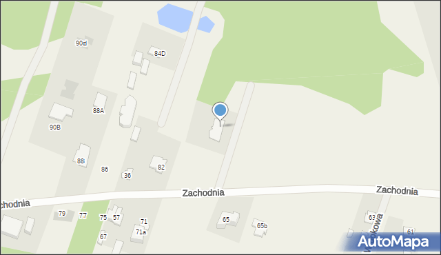 Dąbrowa, Zachodnia, 80b, mapa Dąbrowa