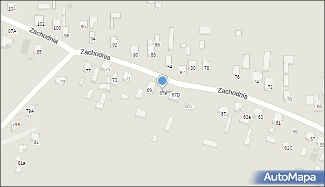 Dąbrowa Górnicza, Zachodnia, 67e, mapa Dąbrowa Górnicza