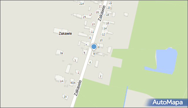 Dąbrowa Górnicza, Zakawie, 6, mapa Dąbrowa Górnicza
