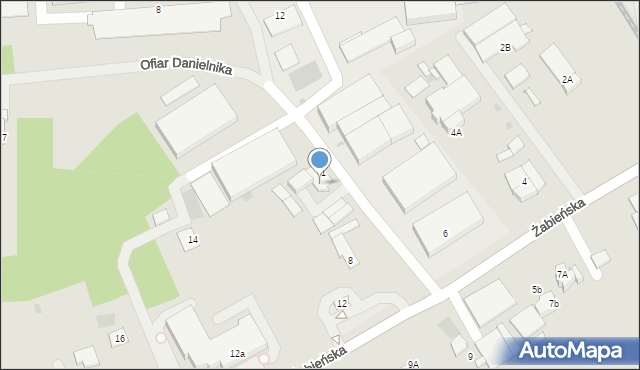 Dąbrowa Tarnowska, Żabieńska, 10, mapa Dąbrowa Tarnowska