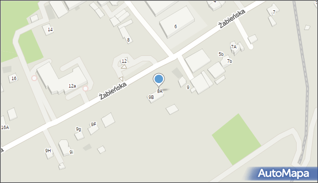Dąbrowa Tarnowska, Żabieńska, 9A, mapa Dąbrowa Tarnowska