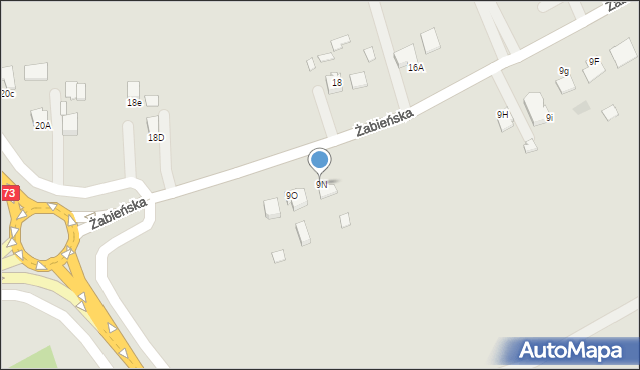 Dąbrowa Tarnowska, Żabieńska, 9N, mapa Dąbrowa Tarnowska