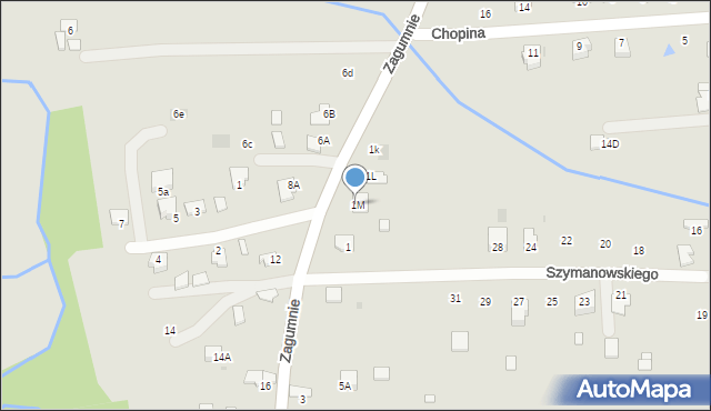 Dąbrowa Tarnowska, Zagumnie, 1M, mapa Dąbrowa Tarnowska