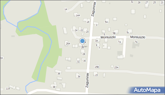 Dąbrowa Tarnowska, Zagumnie, 26, mapa Dąbrowa Tarnowska