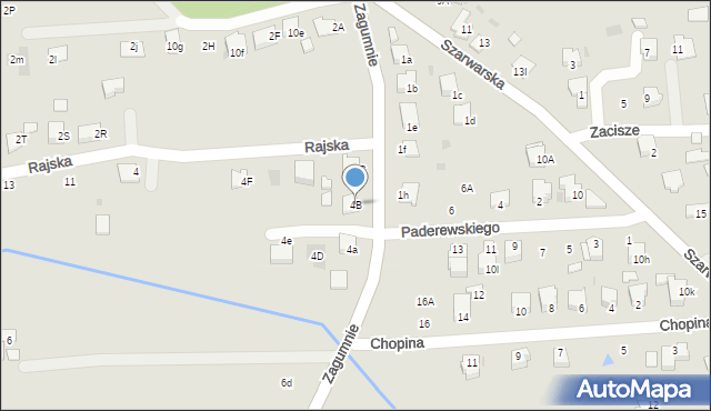 Dąbrowa Tarnowska, Zagumnie, 4B, mapa Dąbrowa Tarnowska