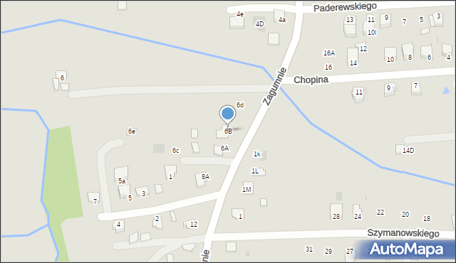 Dąbrowa Tarnowska, Zagumnie, 6B, mapa Dąbrowa Tarnowska