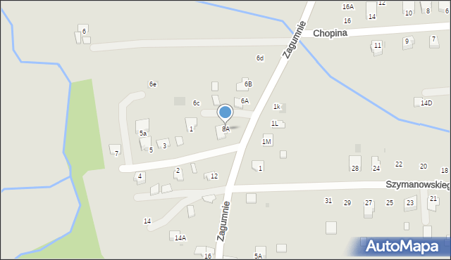 Dąbrowa Tarnowska, Zagumnie, 8A, mapa Dąbrowa Tarnowska