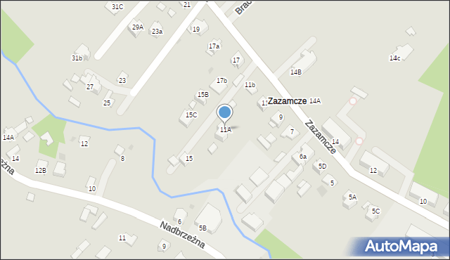 Dąbrowa Tarnowska, Zazamcze, 11A, mapa Dąbrowa Tarnowska