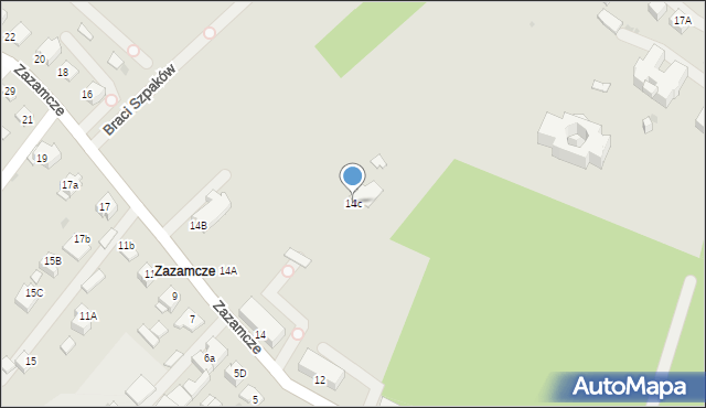 Dąbrowa Tarnowska, Zazamcze, 14c, mapa Dąbrowa Tarnowska