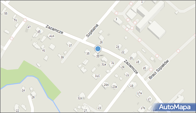 Dąbrowa Tarnowska, Zazamcze, 33, mapa Dąbrowa Tarnowska