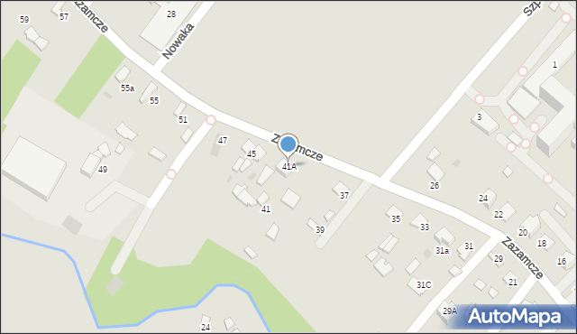 Dąbrowa Tarnowska, Zazamcze, 41A, mapa Dąbrowa Tarnowska