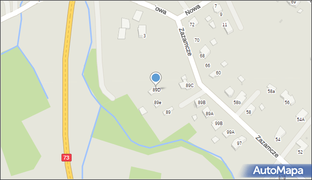 Dąbrowa Tarnowska, Zazamcze, 89D, mapa Dąbrowa Tarnowska