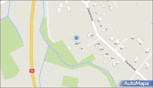 Dąbrowa Tarnowska, Zazamcze, 89e, mapa Dąbrowa Tarnowska