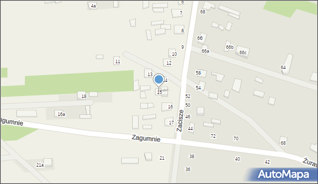 Dąbrowica, Zagumnie, 15, mapa Dąbrowica