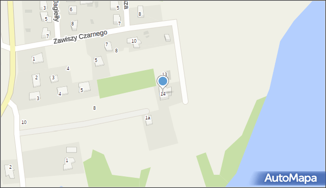 Dąbrówno, Zawiszy Czarnego, 14, mapa Dąbrówno