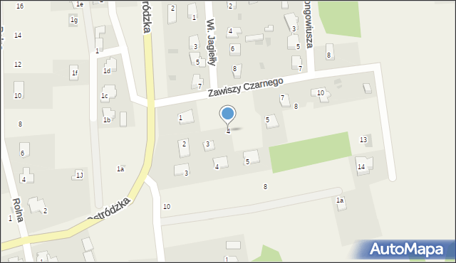 Dąbrówno, Zawiszy Czarnego, 4, mapa Dąbrówno