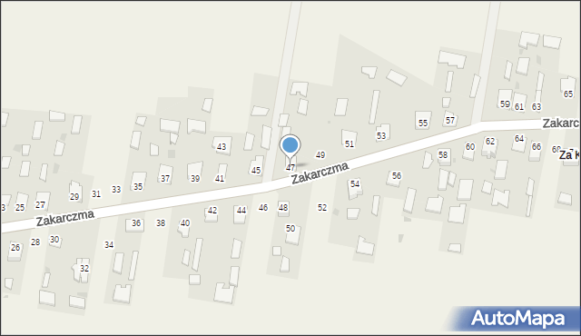Dachnów, Zakarczma, 47, mapa Dachnów