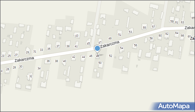 Dachnów, Zakarczma, 48, mapa Dachnów