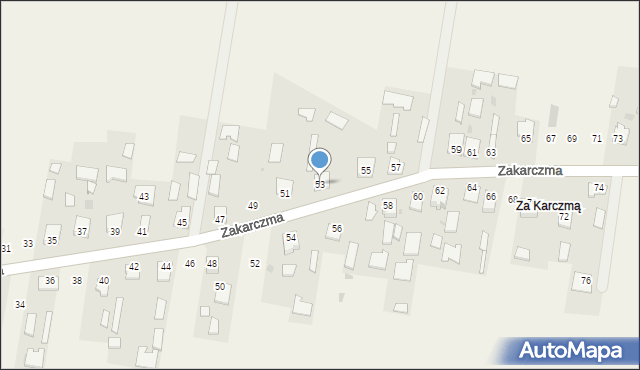 Dachnów, Zakarczma, 53, mapa Dachnów