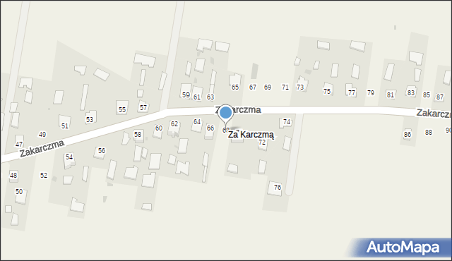 Dachnów, Zakarczma, 68, mapa Dachnów