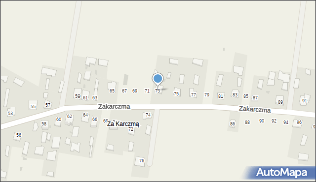Dachnów, Zakarczma, 73, mapa Dachnów