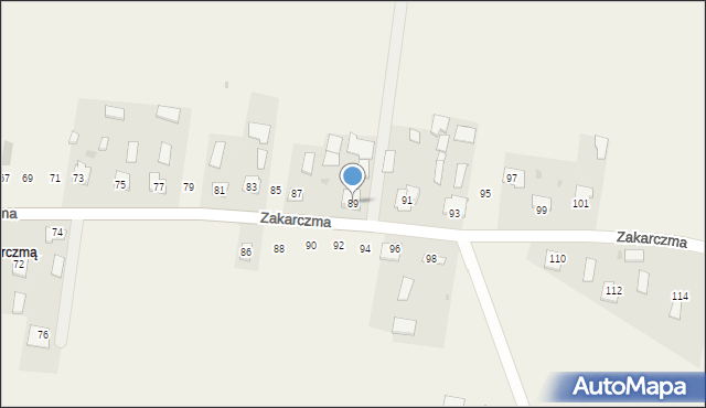 Dachnów, Zakarczma, 89, mapa Dachnów