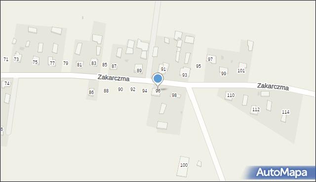 Dachnów, Zakarczma, 96, mapa Dachnów